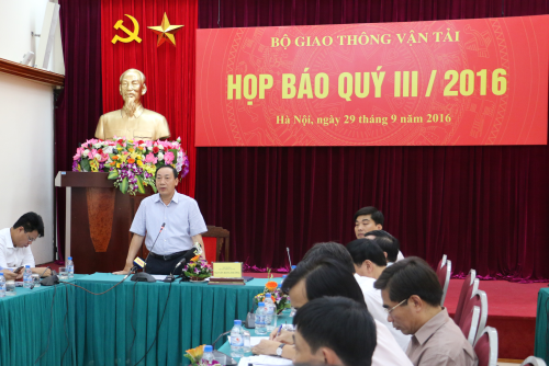 Bộ GTVT tổ chức Họp báo thông tin về kết quả thực hiện nhiệm vụ Quý III/2016