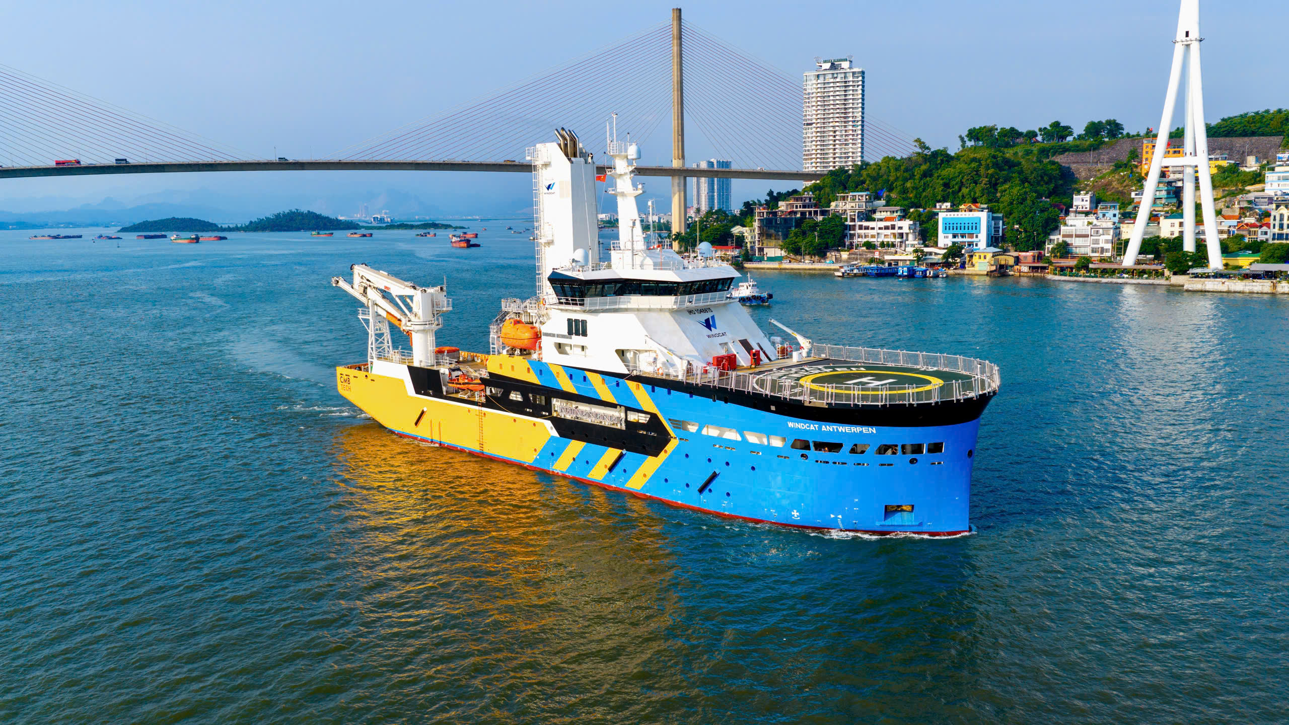 CÔNG TY ĐÓNG TÀU HẠ LONG: CHẠY THỬ ĐƯỜNG DÀI TÀU WINDCAT ANTWERPEN 