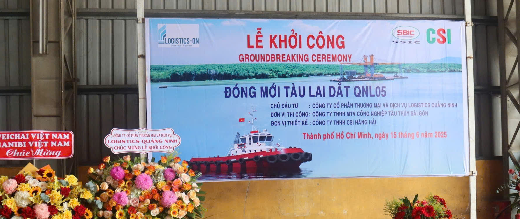 CÔNG TY CNTT SÀI GÒN (SSIC) KHỞI CÔNG ĐÓNG MỚI TÀU LAI DẮT QNL 05