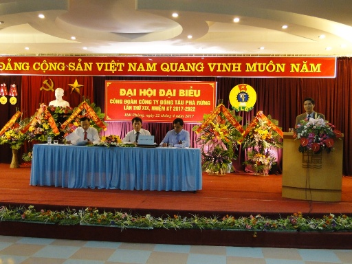 Công đoàn Đóng tàu Phà Rừng tiến hành Đại hội công đoàn lần thứ XIX, nhiệm kỳ 2017 - 2022